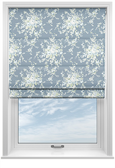 Shabby Chic by Rachel Ashwell Garden Floral, Dusky Blue - Roman Blind